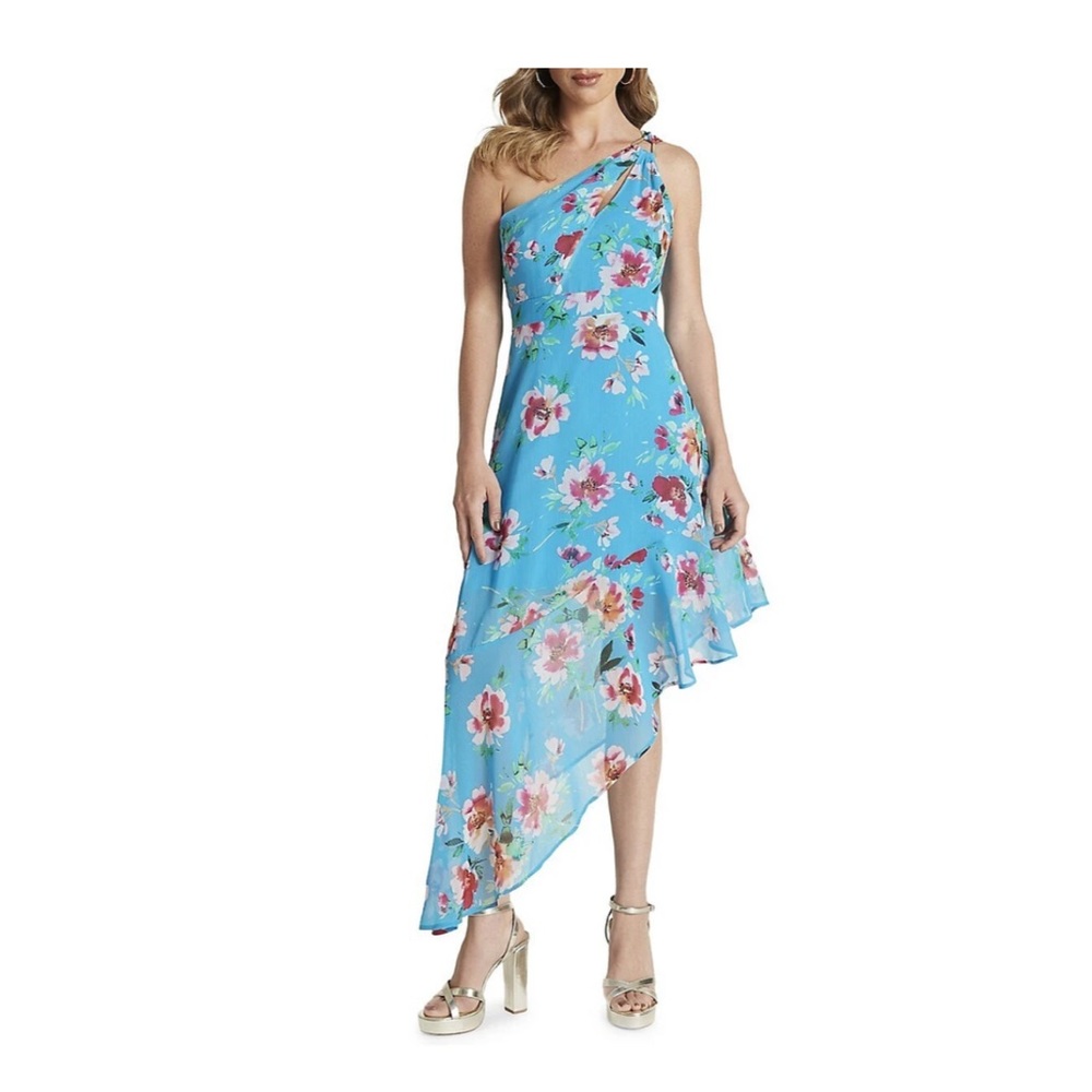 Guess Veronique Blue Asymmetrical One-Shoulder Sundress for Cocktail